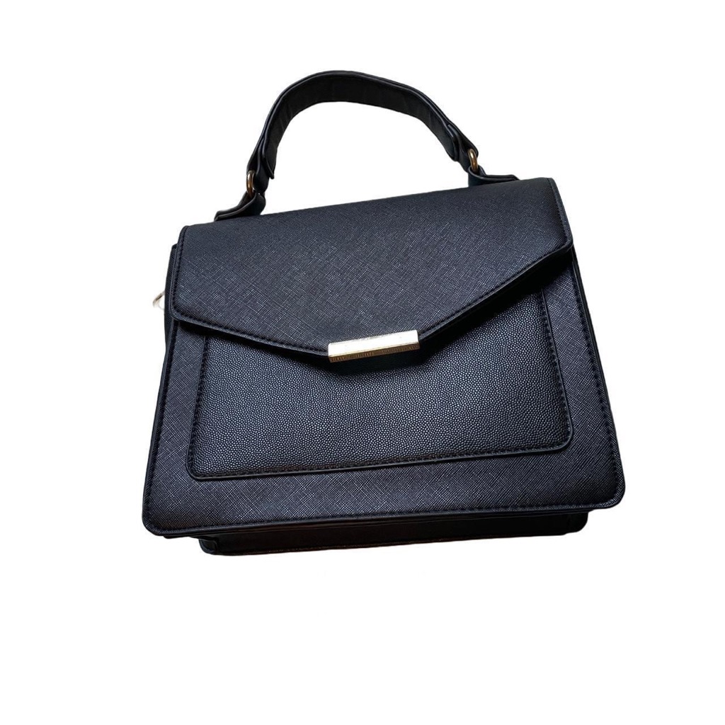 Basic Black Boxy Structured Purse